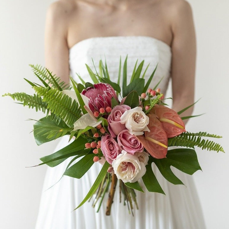 WBQ11) Wedding Bouquet Tropical Pink – The FLOWER SHOP waikiki