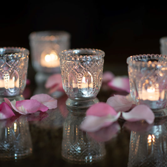 (CP01) Table Arrangement Candle & Flower Petal Pink