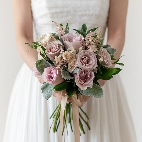(WBQ09) Wedding Bouquet Pale Pink Rose